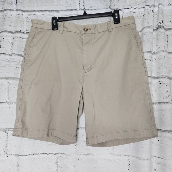 Vineyard Vines 9 Inch Stretch Breaker Shorts Mens Size 36 Khaki Casual Comfort - Picture 1 of 9